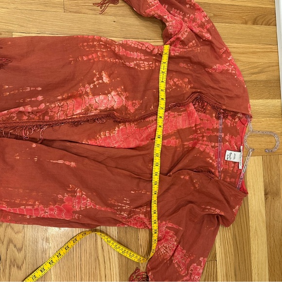 American Rag Red Tie-Dye Boho Ruana - Picture 8 of 11